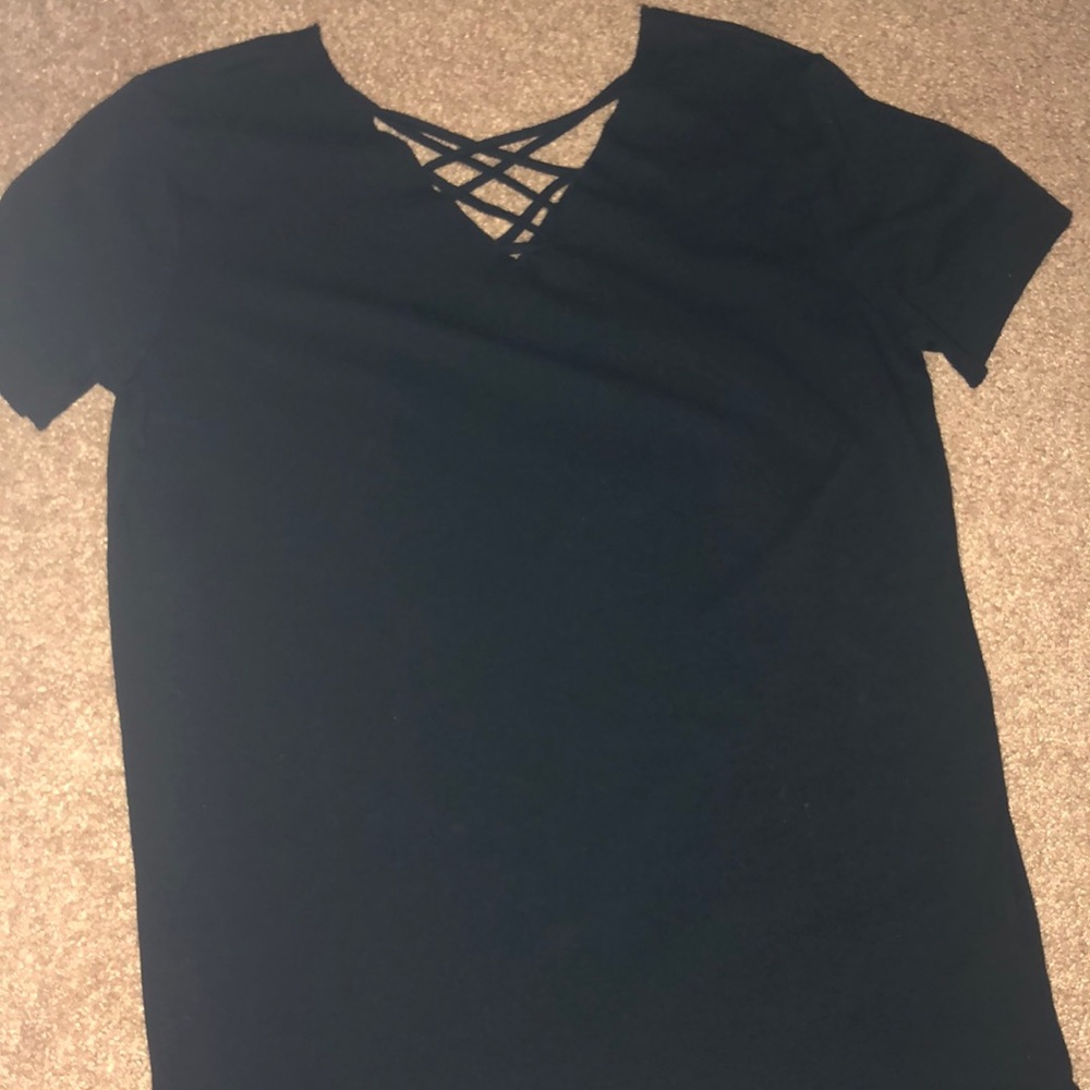 VS Pink black short sleeve shirt
